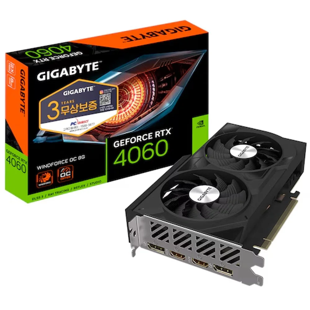 Gigabyte GIGABYTE GeForce RTX 4060 WINDFORCE OC D6 8GB PC Direct VGA Graphics Card Domestic distribution Original