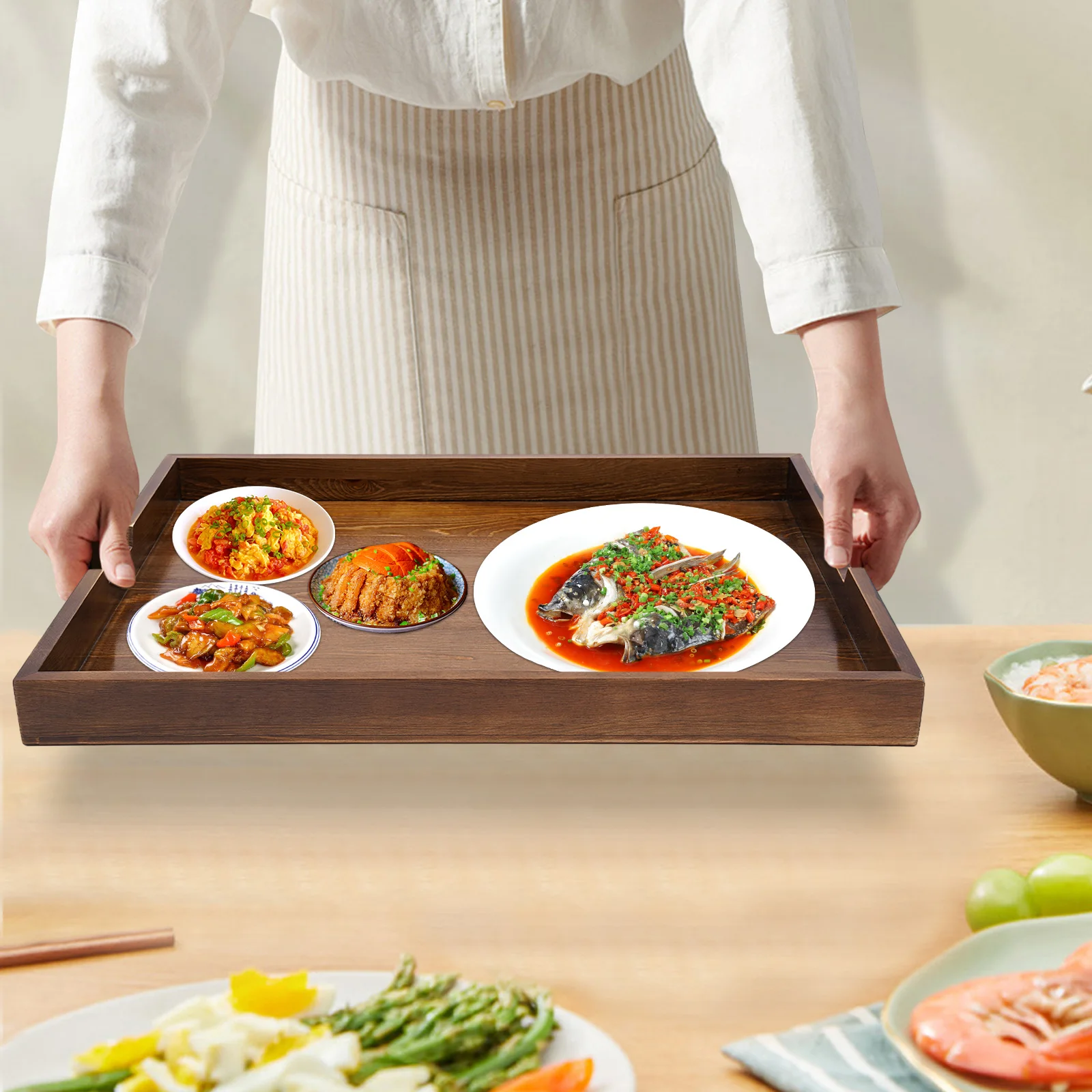 

Stove Top Cover, Noodle Board Stove Covers with Built-in Handles, Durable Extra Thick Pine Wood Handmade Cookware for Restaurant