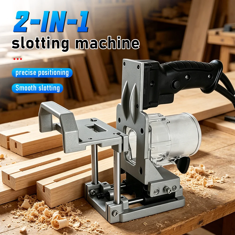 

2 In 1 Mini Grooving Machine Rack Woodworking Opening Punching Locator Portable Trimmer Milling Machine Positioning Holder Stand