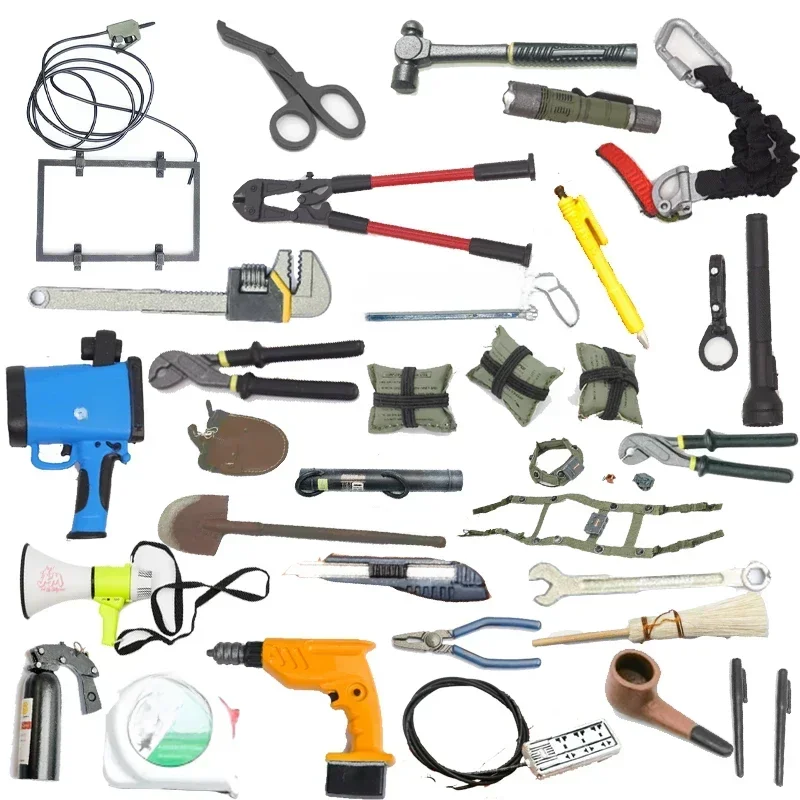 Outil de soldat l'inventaire, modèle à douille, pelle en métal, odorrapide, tournevis, scie, lampe de poche, pince à cisaillement, ULde sécurité, troupe, 1/6