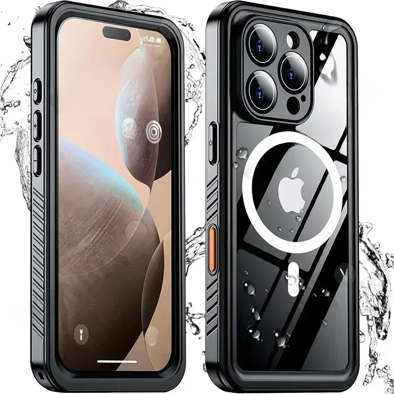 Wodoodporne etui IP68 do iPhone 18 17 16 Pro Max Plus, pełna ochrona obudowy, do pływania, nurkowania pod wodą, magnetyczne etui Magsafe. — zdjęcie produktu 7