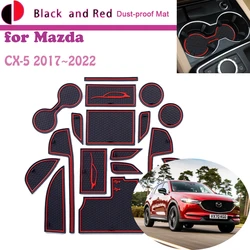 Rubber Door Groove Mat for Mazda CX-5 CX5 CX 5 KF 2017~2022 2018 Cushion Gate Storage Slot Coaster Dust-proof Car Sticker Pad