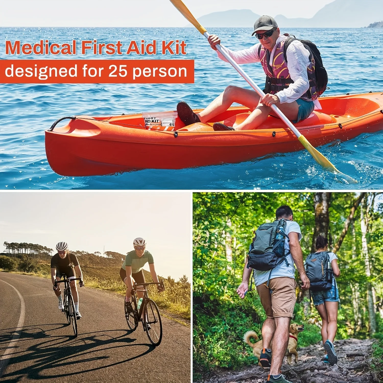 Recharge de trousse de premiers secours 188 pièces-fournitures de remplacement supplémentaires, paquet de fournitures de restock emballées en vrac