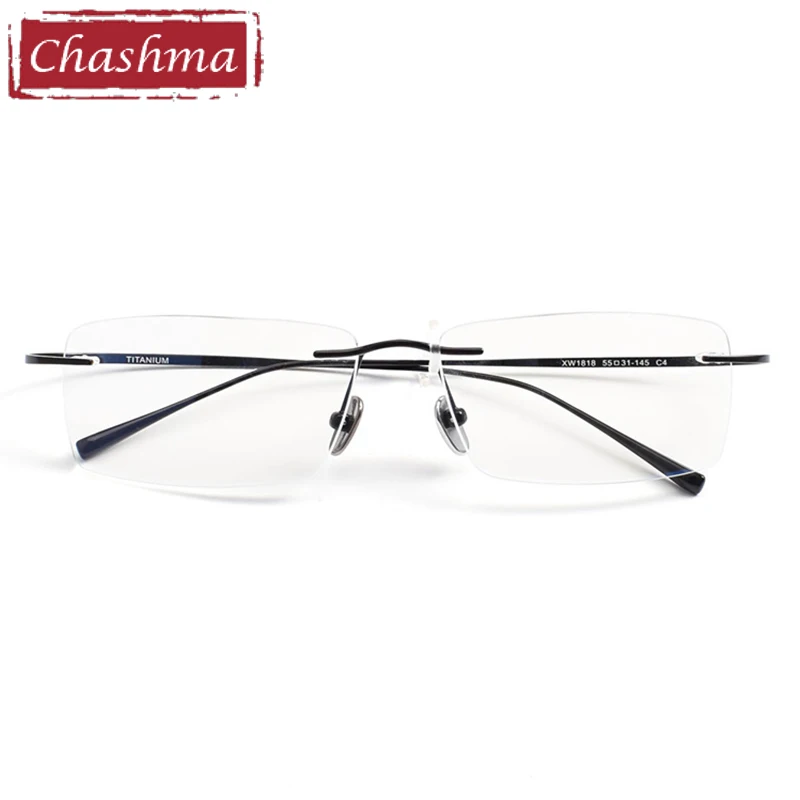 

Chashma Prescription Glasses Men Pure Titanium Flexible Ultra Light Rimless Eyeglasses Frames Optical Recipe Eyewear for Women