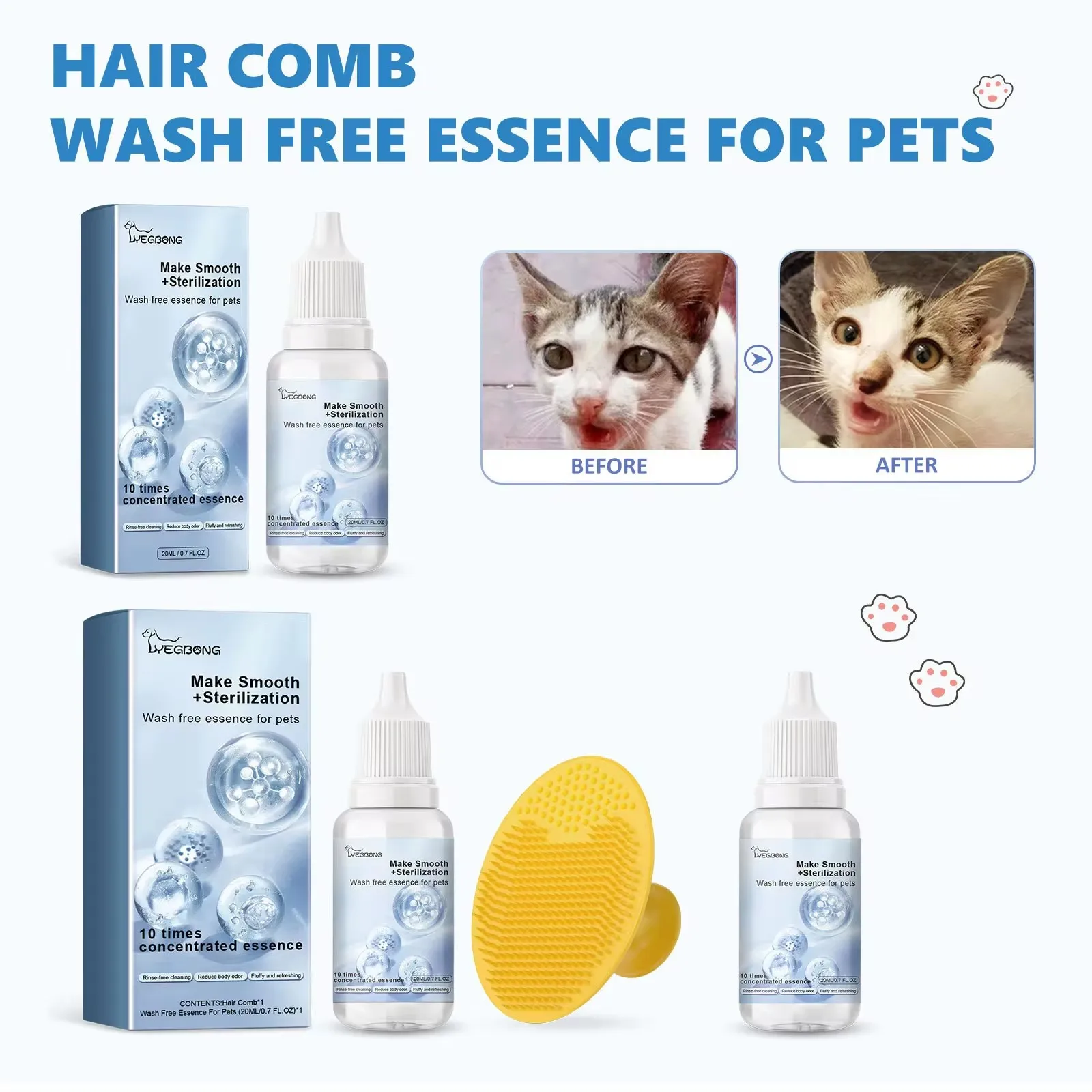 Dog Waterless Shampoo Moisturizes Dry Fur Bathless Cleaning Body Dirt Removal Itch Relief Refreshing Hair Pet Rinse Free Essence