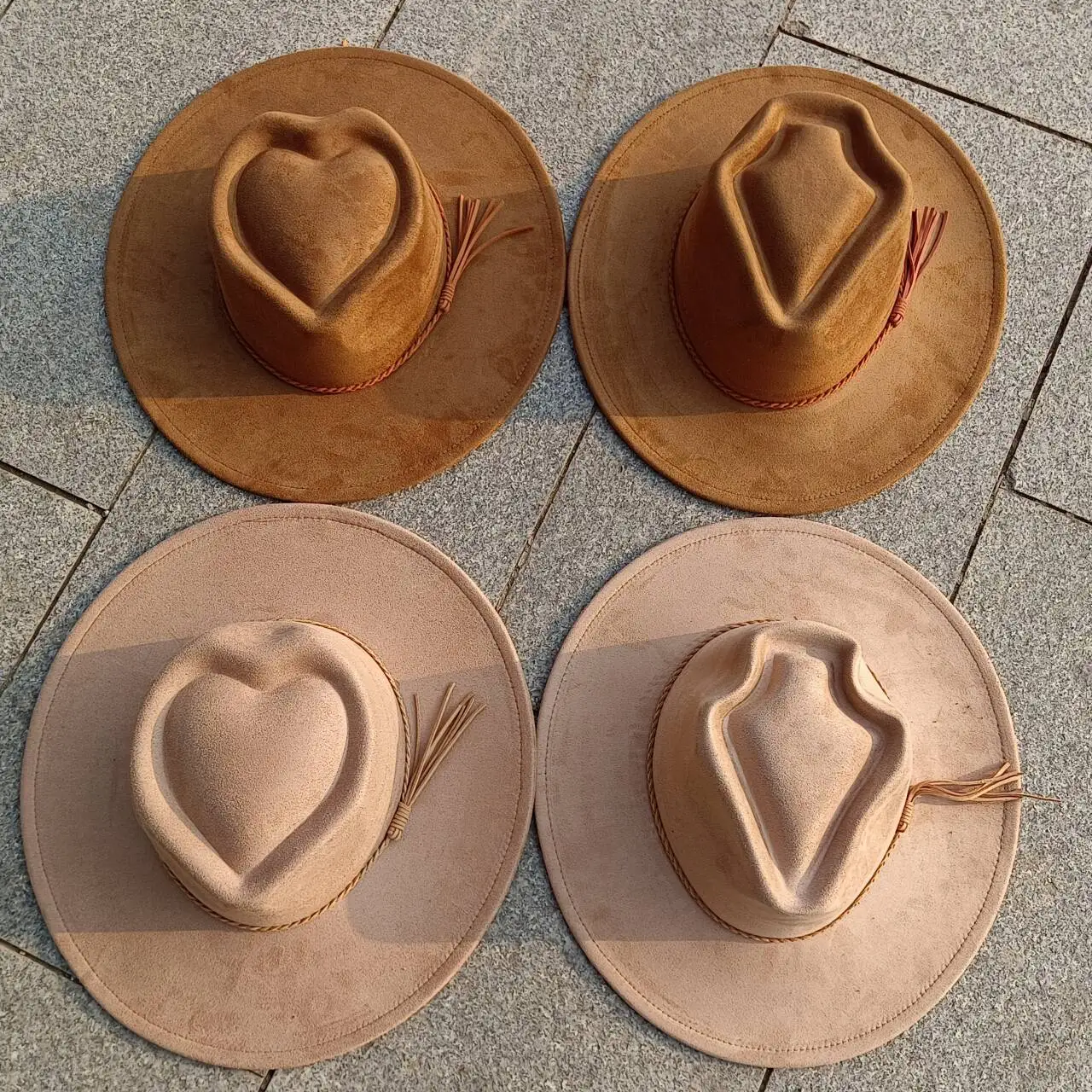 Arrow Shape Hat Vegan suede hat  Belt accessories Autumn and Winter Women's Felt Hat Arrow Crown Blank Hat for Burning