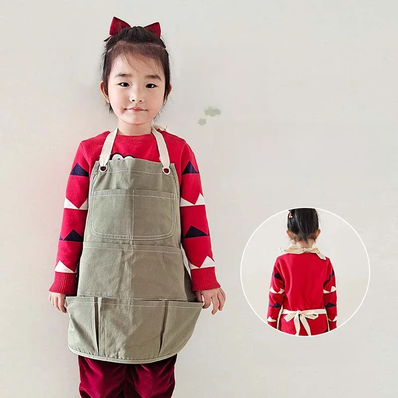 Tabliers personnalisés avec nom et logo de parc d'attractions pour enfants, bavoirs pour garçons et filles, cuisine, peinture à la main, cuisson, école, bébé, enfants