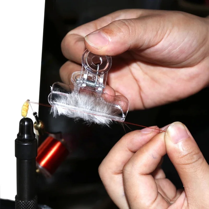 Bimoo 4PCS Clear Fly Tying CDC Feather Clips Dubbing Clip Hackle Holding Tools Fly Fishing Accessories S M L XL 25mm 35mm 45mm — zdjęcie 2