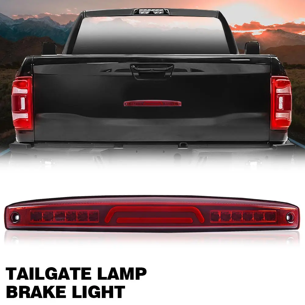 

3D Led Rear Center Tailgate Third Brake Light Lamp Fit for 2003-06 Dodge Ram Red High-Mount Stop Light Waterproof Dustproof
