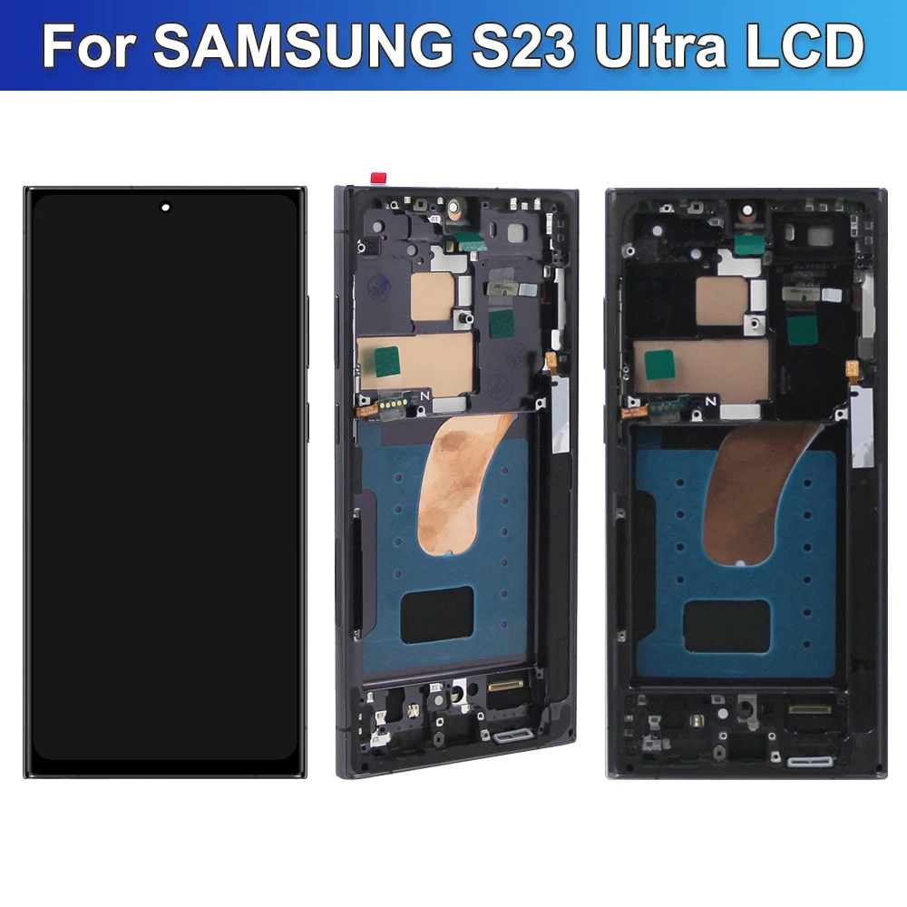 AMOLED TFT S23Ultra Screen For Samsung Galaxy S23 Ultra 5G LCD Display G918 SM-S918B Digital Touch Screen Digitizer with Frame