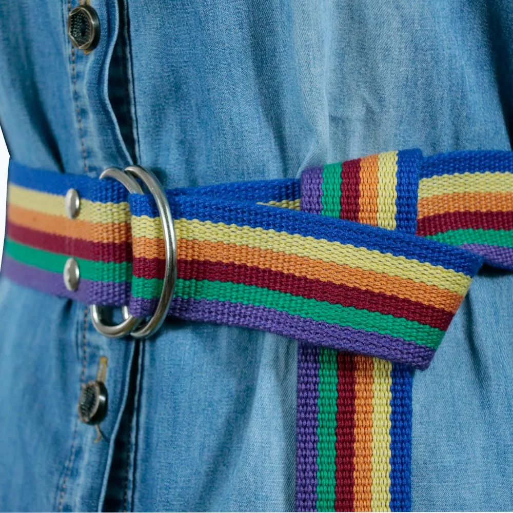 Fashion Design 2023 Rainbow Palaska Silver Color D Shaped Buckle Belt image 2
