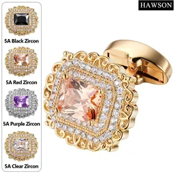 Hawson luxury Cufflinks for Mens,men's wedding French dress shirts jewellery accessory,high quality zirconia cufflinks