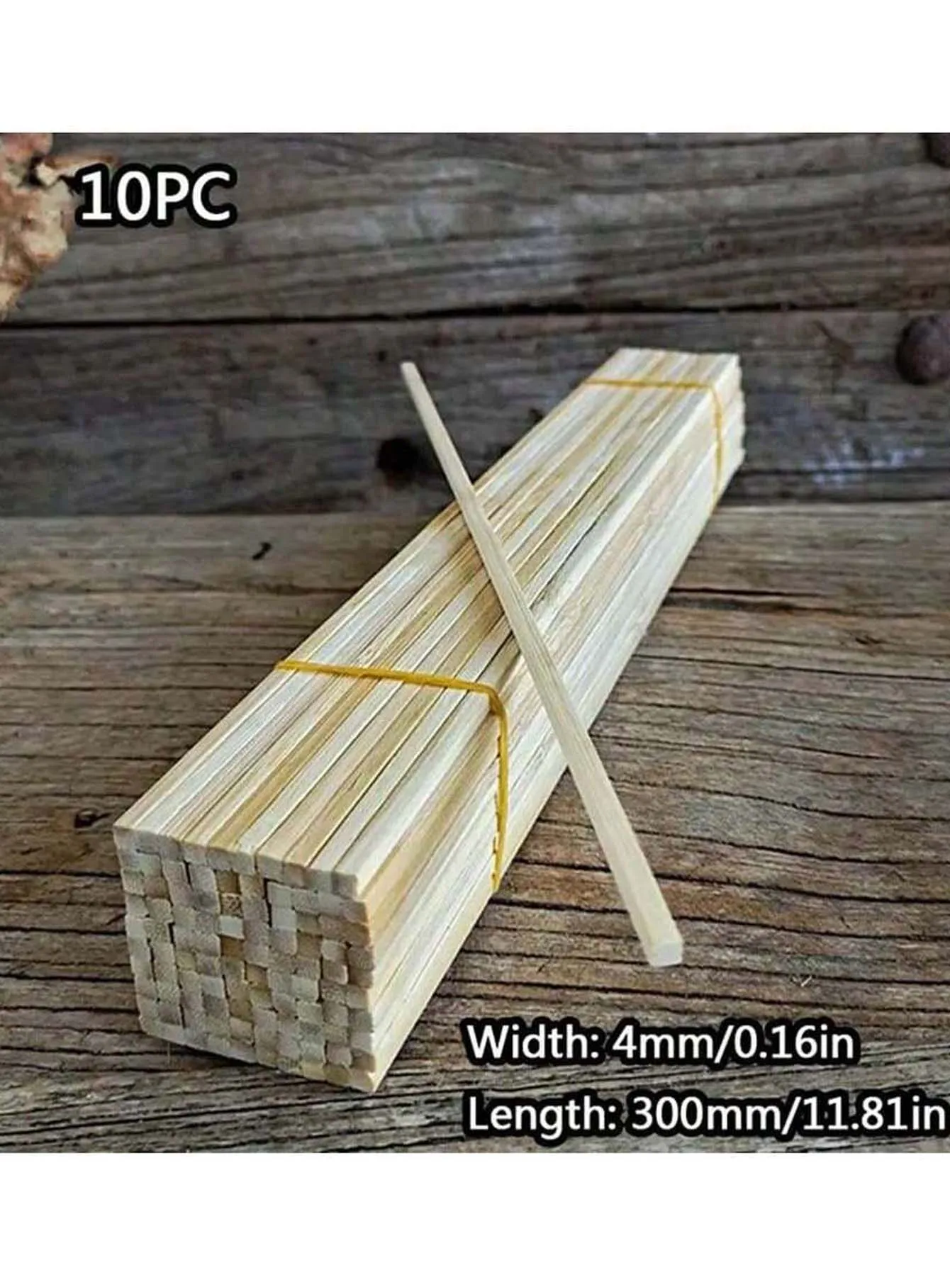 10pcs Round Square Wooden Sticks Wooden Bar Craft Handcraft Making Airplane Building Model DIY Handmade Art Supplies