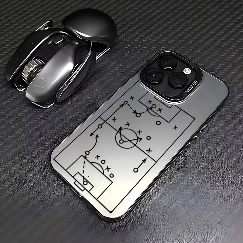 Football Tactical Board Design Shockproof Phone Case For iPhone 17 16 15 14 13 12 11 Pro Xs Max Plus Air Mini XR X 17e 16e Cover view 3