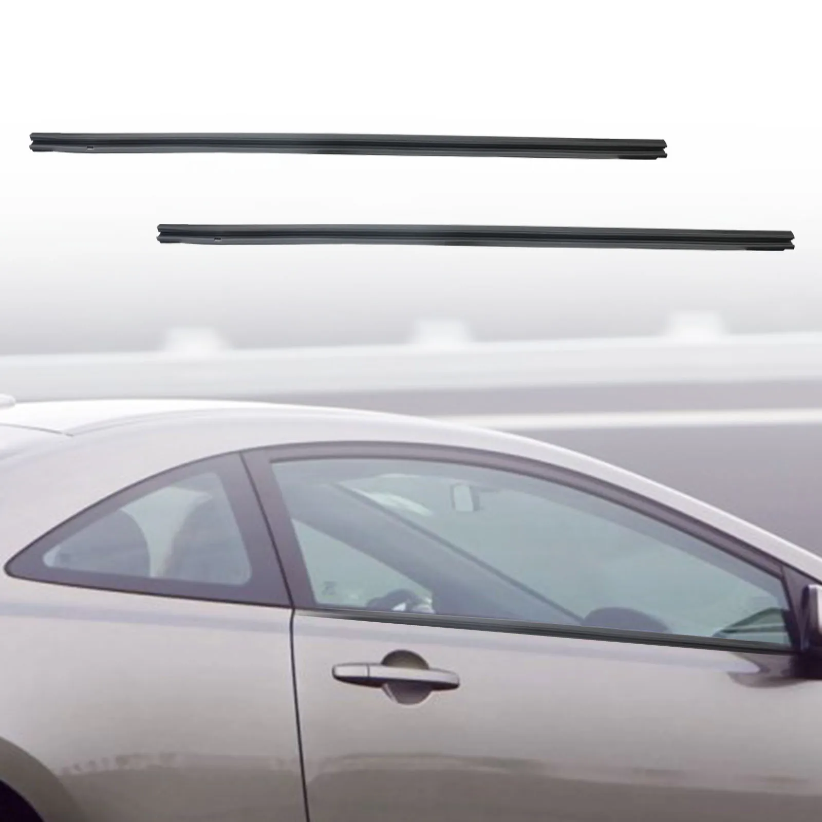 2pcs  Door Belt Molding Set Right & Left For  Honda Civic Coupe 2D 2006 2007 2008 2009 2010 2011 72410-SVA-A01ZA 72450-SVA-A01ZA