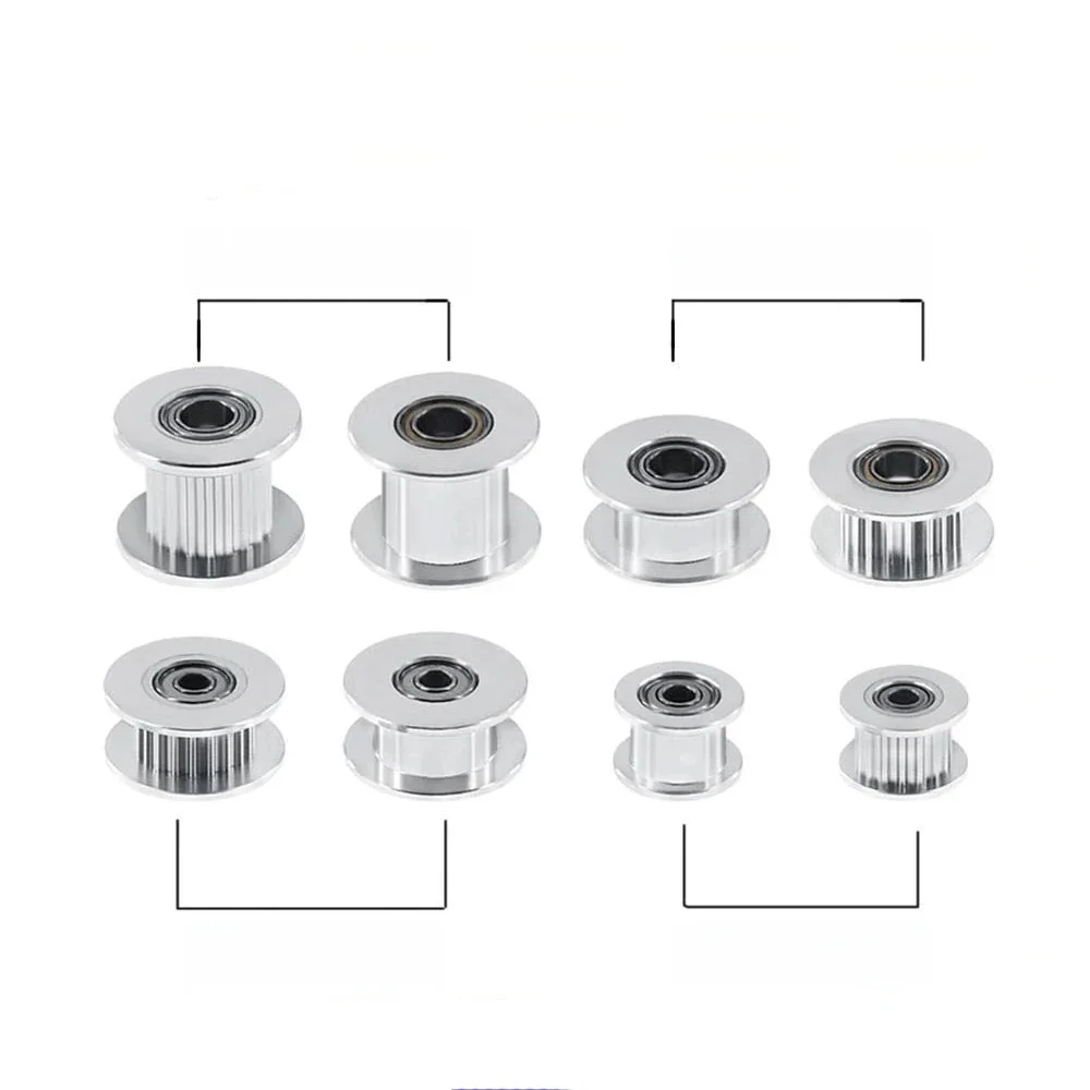Koło zębate GT2 koło rozrządu 16/20 otwór zębate 3/5mm aluminiowe zęby zębate szerokość 6/10mm dla I3 3 CR10 Blu-3 drukarki Reprap — zdjęcie 2