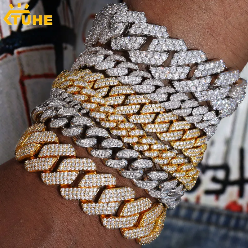 High-Quality Ice Out Bracelets Cuban Link Hip Hop Jewelry For Men Bracelet Cuban Link Luxury