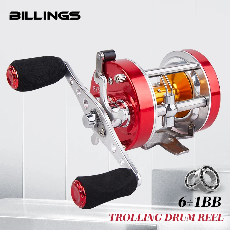 BILLINGS Saltwater Fishing Reel Strong Trolling Reel Max Drag 9KG 6+1BB Casting Sea Fishing Reel 5.2:1 Gear Ratio Sea Boat Reel