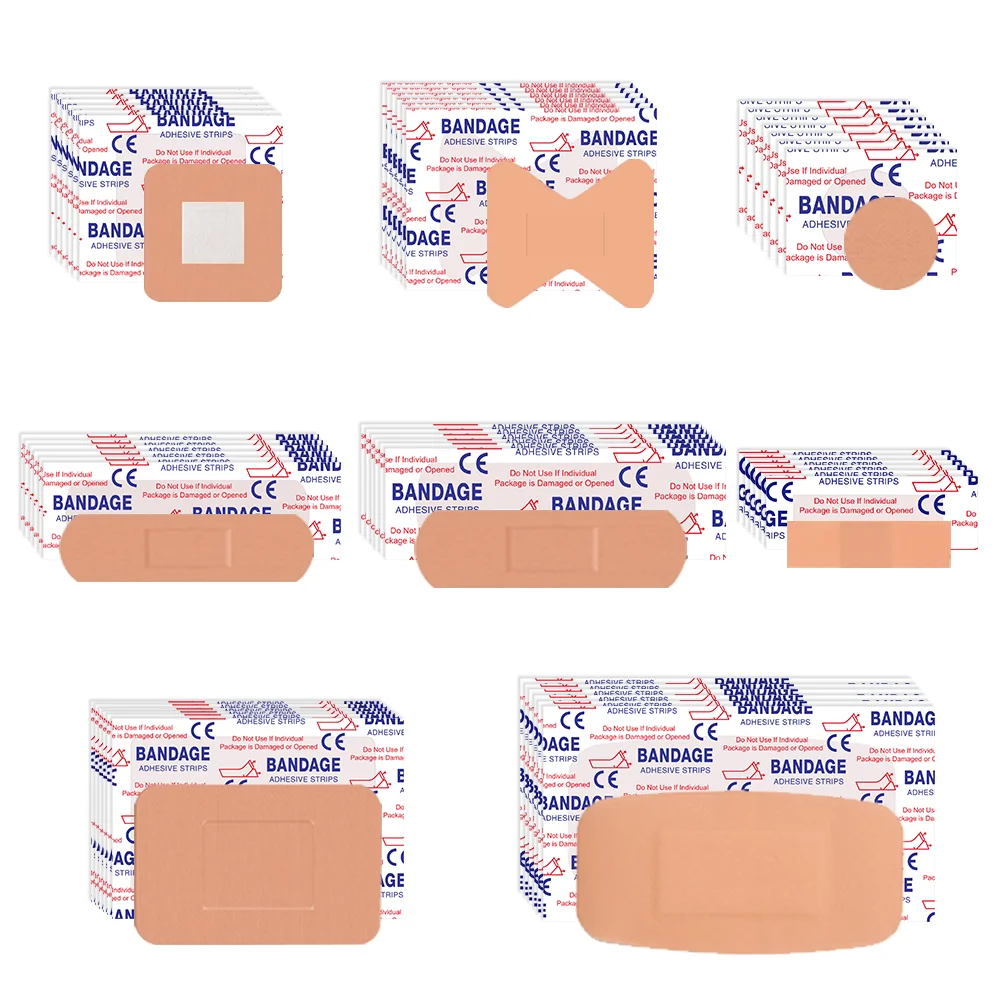 100/200 loose adhesive tapes, flexible breathable fingertip bandages, finger wound home emergency, outdoor first aid band aids