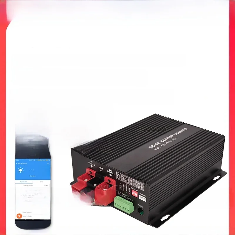 Inteligentna ładowarka DC-DC 12V 30A z funkcją podniesienia napięcia, obsługą aplikacji, do akumulatorów litowych, w pełni automatyczne ładowanie, ładowarka z kontrolą temperatury. — zdjęcie produktu 7