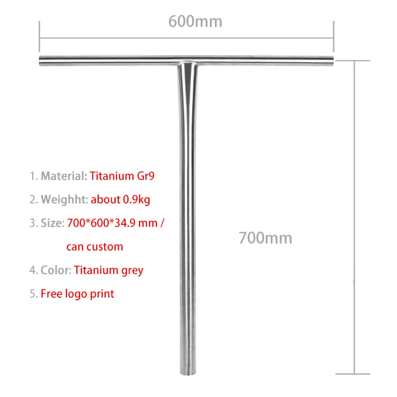 SCS Titanium Bars for Freestyle Kick Pro Stunt Scooters, Titan Handle, Clamp