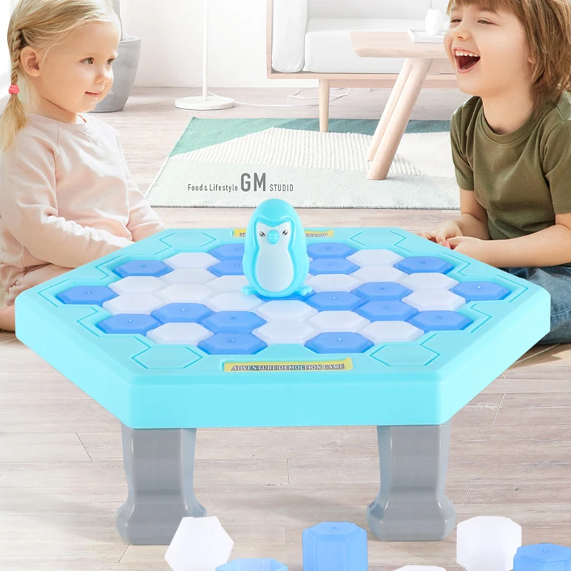 Hot Sale Parent-child Interactive Mini Kids Save Penguin Ice Block Breaker Trap Toys Funny Table Game Toy Stress Reliever Decor