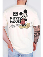 2025 Summer Men Dish Retro Comfortable Mickey Cartoon Printed Round Neck Short Sleeve Cotton T-Shirt Breathable Unisex Clothing