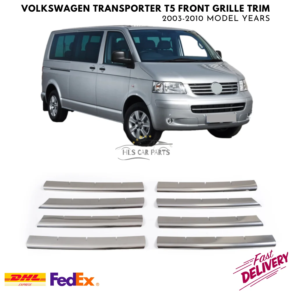 For Volkswagen Transporter T5 Chrome Front Grille Trim 2003-2010 Model Years Stainless Steel Exterior Accessory Car Desing