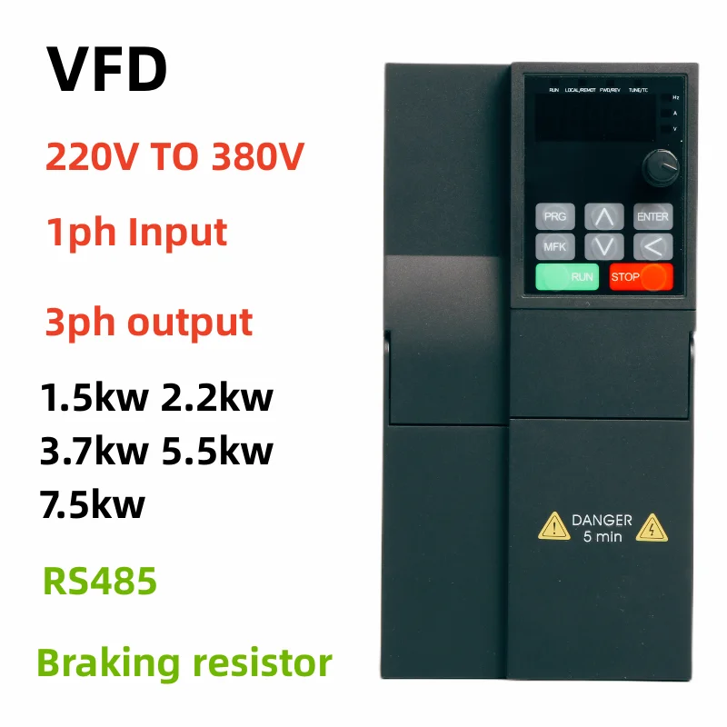 monofasico entrada trifasica conversor de frequencia vfd da saida 220v 380v 15kw 22kw 37kw 55kw 75kw 01