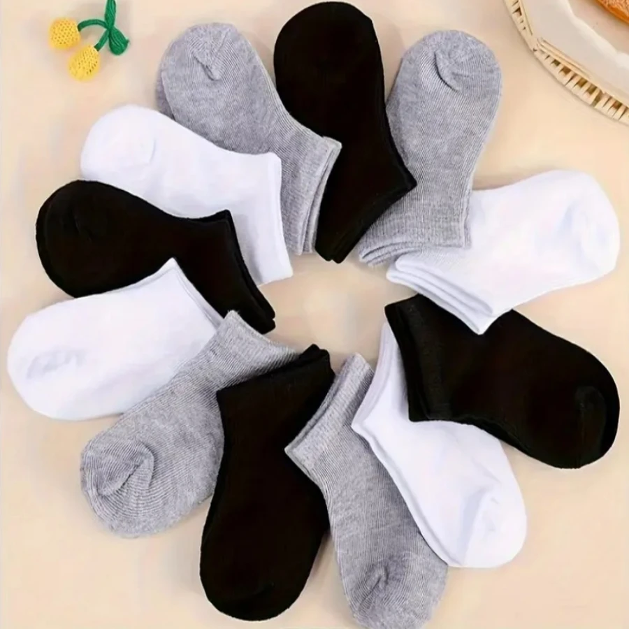 

30 Pairs of Thin Black/white/gray Socks, Lightweight Socks for Both Men and Women, Suitable for Casual and Formal Occasions