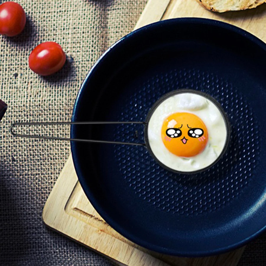 صانع البيض من الفولاذ المقاوم للصدأ غير لاصق لطباخ البيض المستدير للطبخ حلقات المشكل للقلي وساندويتشات الفطائر المنزلية