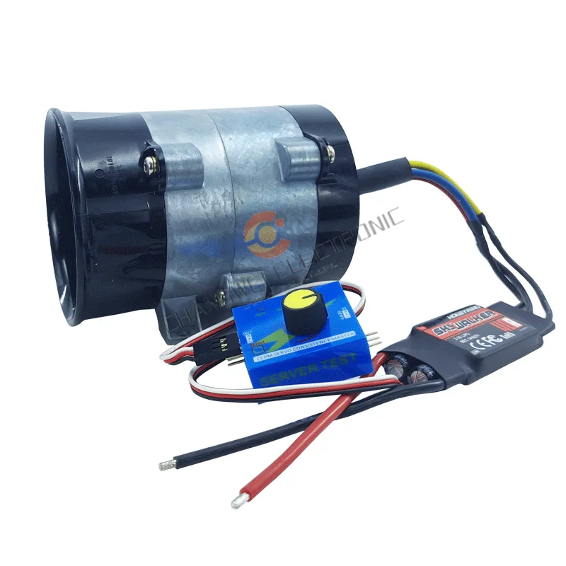 High-Speed Ducted Fan Metal Inner Rotor Brushless DC Motor Turbine Three-Phase Fan Blower Disassembly 12V 16.5A