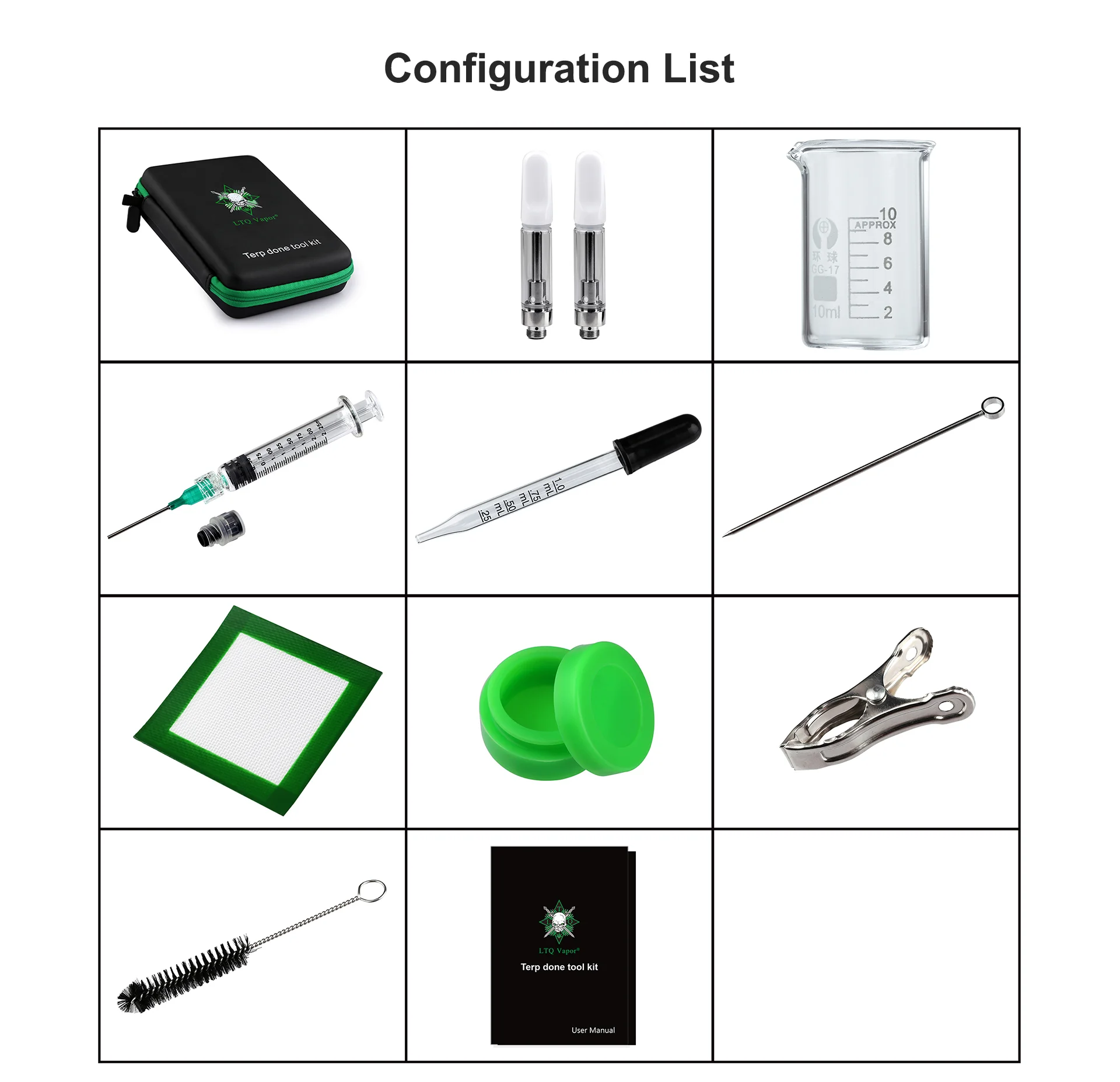 Imagem -04 - Escova de Vidro de Kit Original Ltq Tool Dropper Beaker Syrince Faça Você Mesmo Terp Morre Conjunto de Ferramentas 10ml Aço Inoxidável