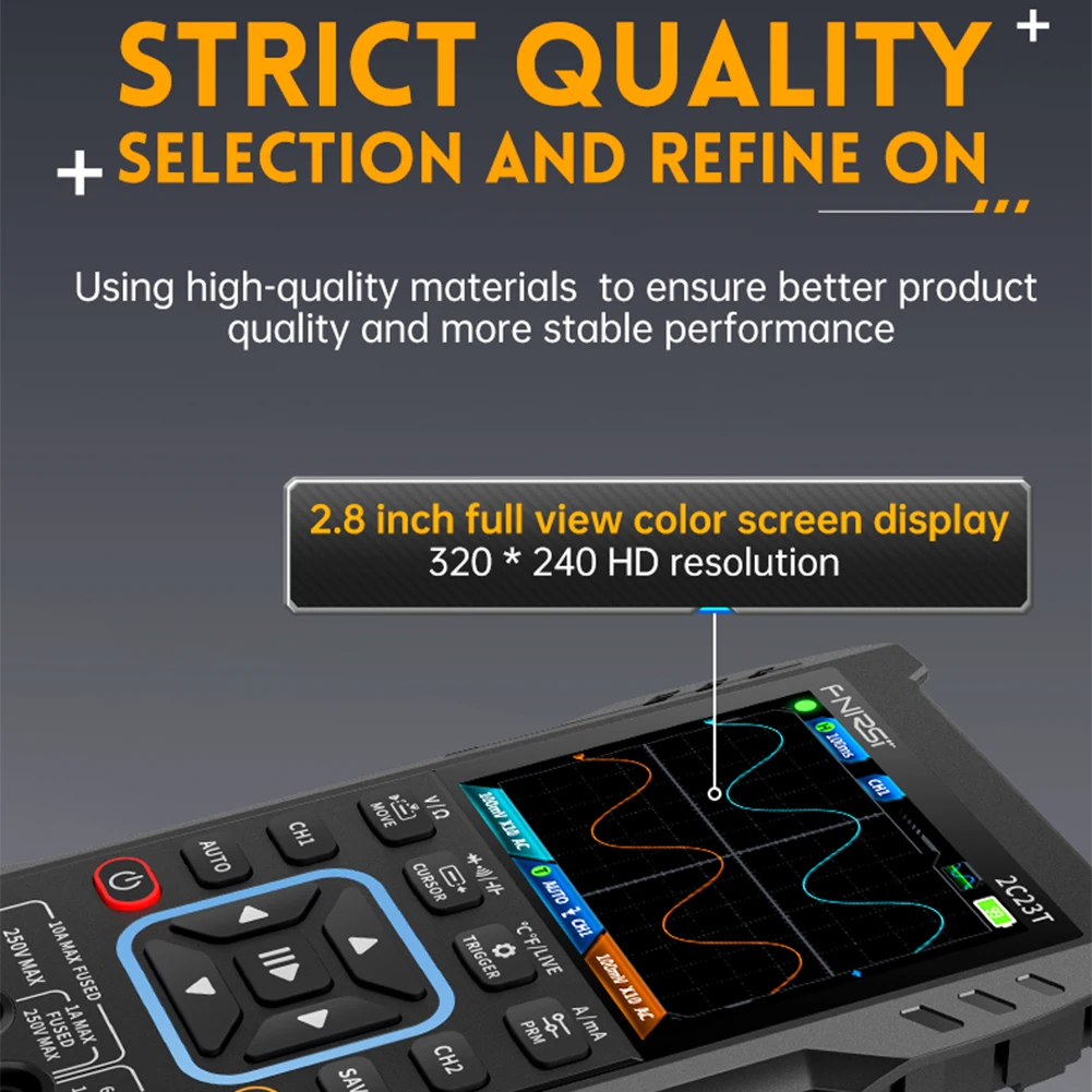 Oscilloscope FNIRSI-2C23T déterminer oscilloscope numérique multimètre générateur de signal 2 canaux avec 2.8 