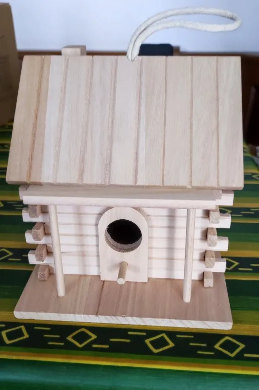 Practical Bird Cage Accessories Birdhouses For Outside Wooden Bird House Nesting Box Hanging Bird Nests Home Garden Decoration photo review