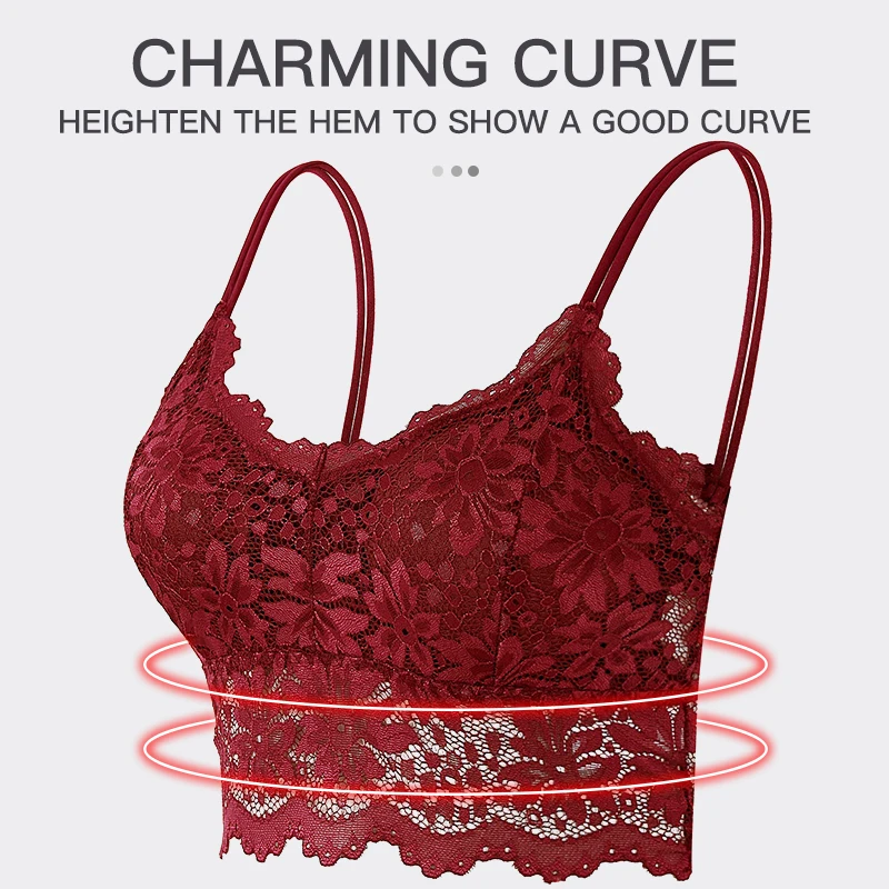 New Women Lace Bras Top Comfortable Bralette Solid Color Sexy Underwear Vest Female Hollow Out Wireless Lingerie Seamless Bra