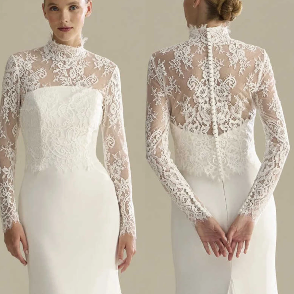 Customized Luxury Wedding Jacket Lace Bridal Bolero Shrugs Wraps Capes Stock Appliques Wedding Accessory