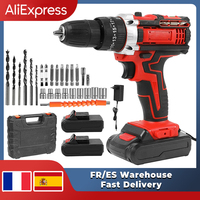 Wiredless Impact Drill 32N·m Electric Screwdriver Rechargeable Battery Cordless Hammer Drill 18+1Torque Setting Power Tools