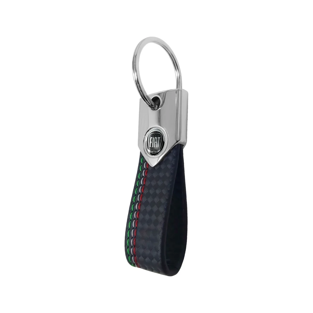 Fiat keychain official, Black tri-color Carbon Black