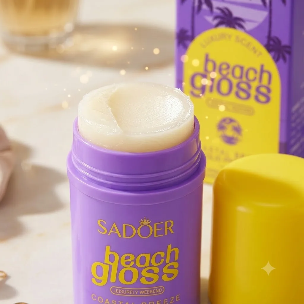 SADOER Beach Gloss Solid Perfume Stick, Portable Unisex Fragrance Balm, 3 Scents, Fresh Coastal Aroma for Travel Daily Use