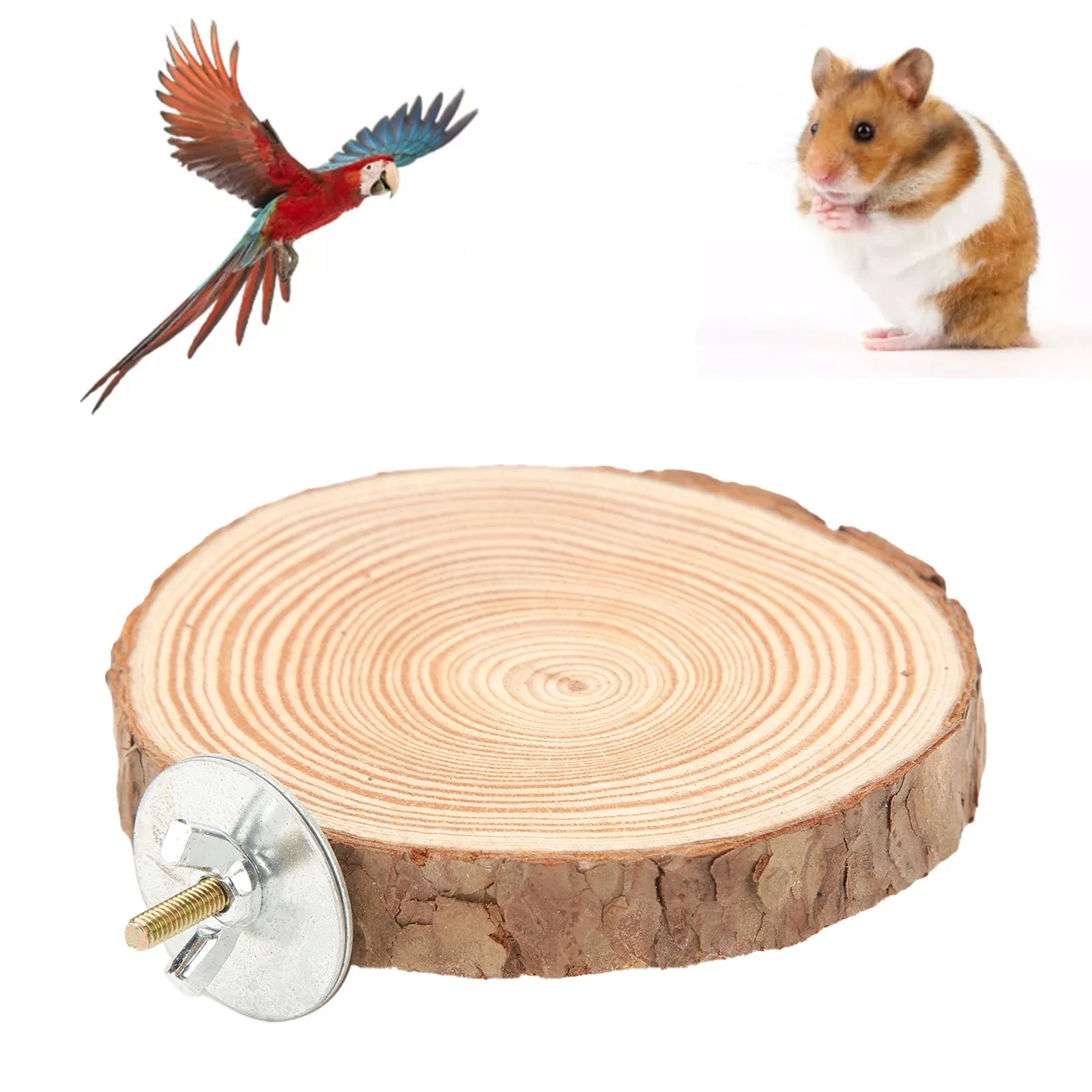 Perchoir rond en bois naturel pour oiseaux, support pour oiseaux, perroquets mordants