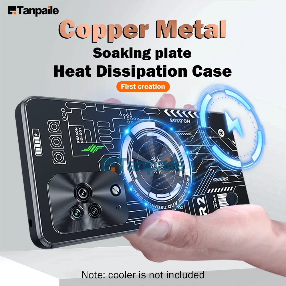 Magnetic Cooling Phone Case For Xiaomi Black Shark 5 Pro Shockproof Copper Heat Dissipation Metal Back Cover