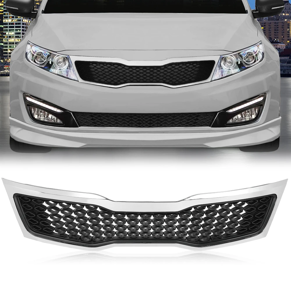 

Chrome Bumper Replacement Grille Fit for 2011-2013 Kia Optima Ex Lx 863502t000 Durable Waterproof Snowproof Dustproof Anti-Uv