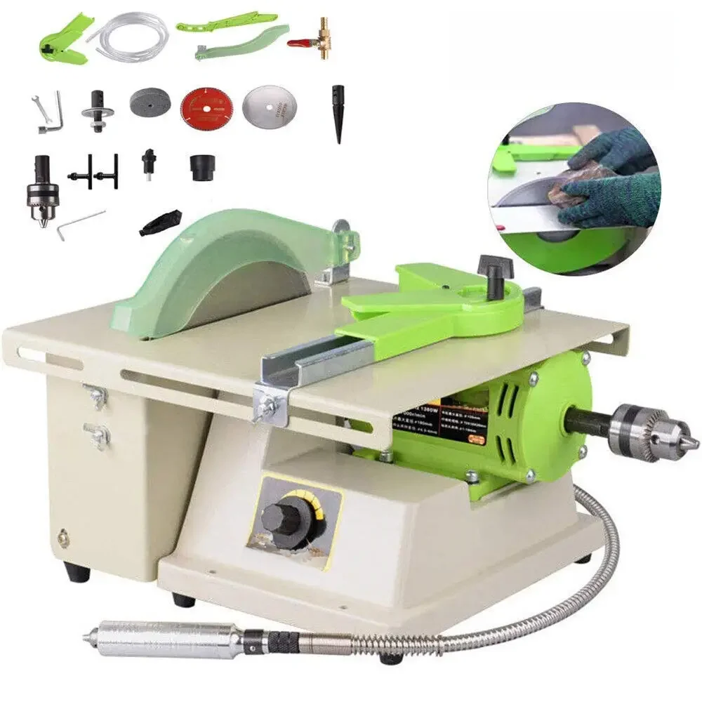 220V 1380W Multifunction Jewelry Rock Polishing Buffer Machine Jewelry Grinder Mill Polishing Machine Jewelry Table Bench Lathe