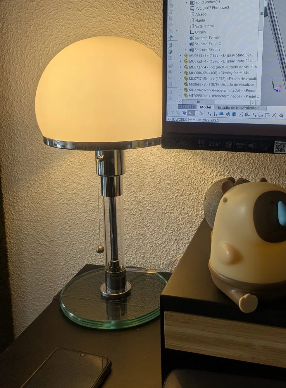 Bauhaus Chrome Mushroom Table Lamp, customer photo