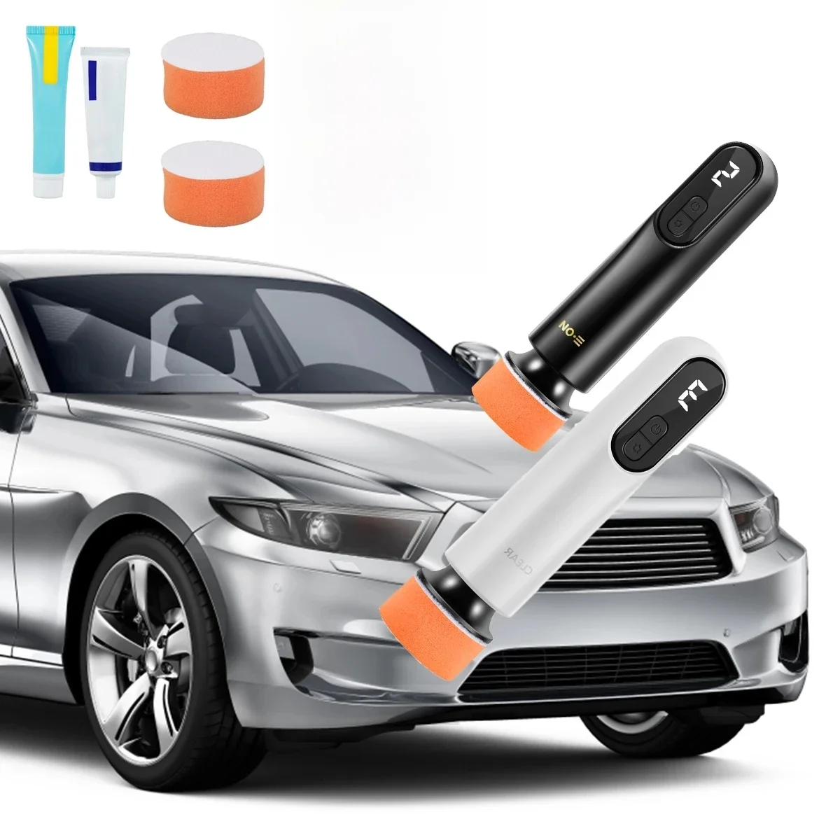 Car Polisher Machine 2000mAh Mini Cordless Electric Polishing Wax Tool Adjustable 3 Speeds LED Display Auto Polish for Car Body