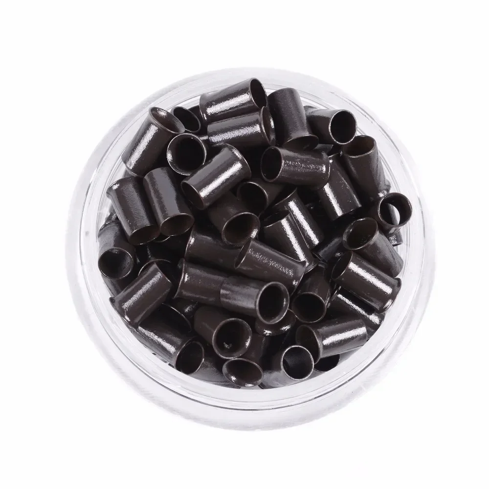 1000 sztuk 3,4 * 3,0 * 6 mm Cena Euro Lock Rurki miedziane Mikropierścienie Łączniki Koraliki do przedłużania włosów Stick I Tip 7 kolorów opcjonalnie — zdjęcie 2