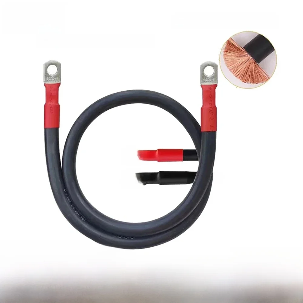Zachte Batterij Aansluitkabel 8/6/4/2AWG Gestrande Koperdraad 10/16/25/35mm2 met SC M6 M8 M10 Lug Voor Inverter Auto Solar UPS - afbeelding 2
