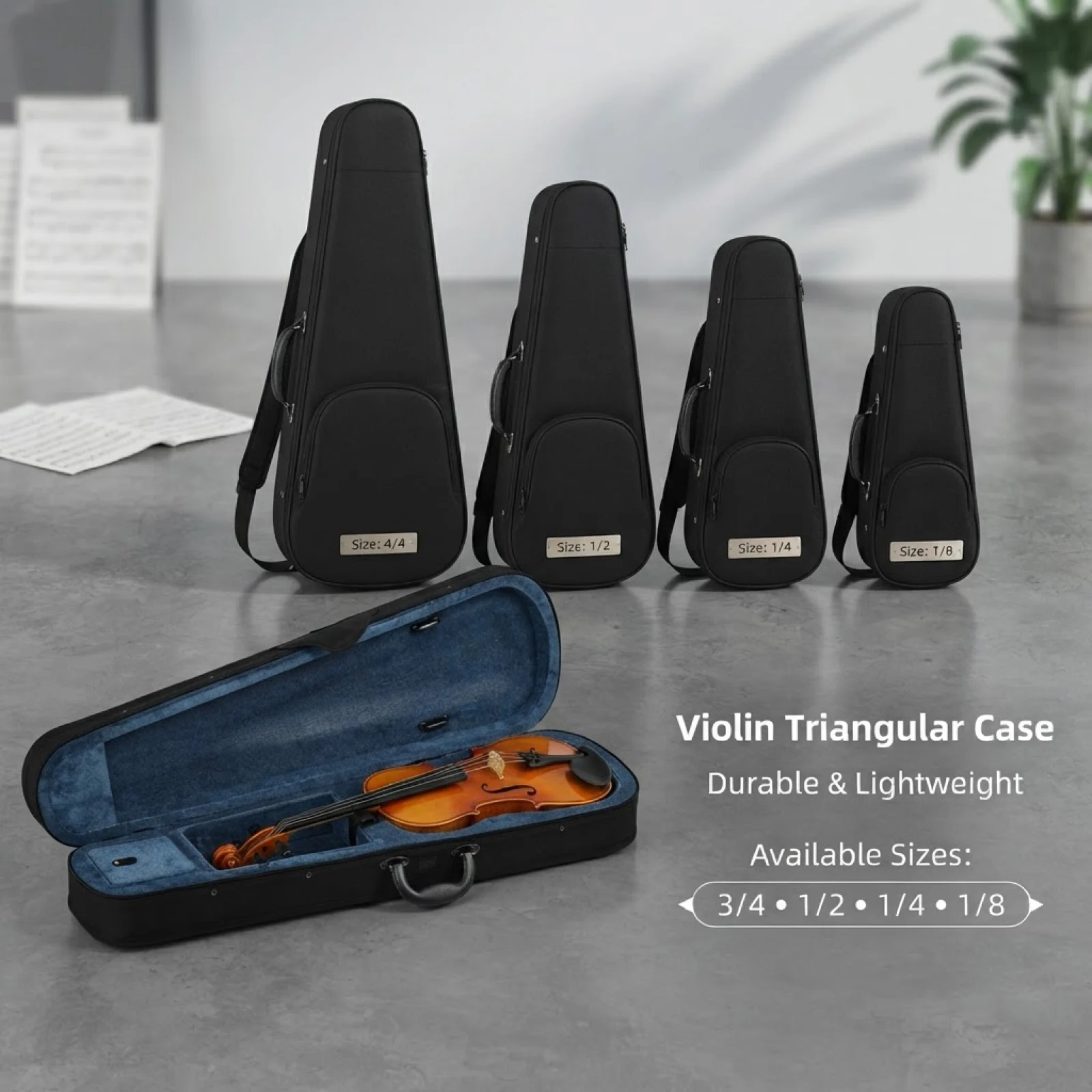 Protective Hard Case Violin 4/4 Triangular Storage with Soft Lining for Violin Maintenance and Stage Performance