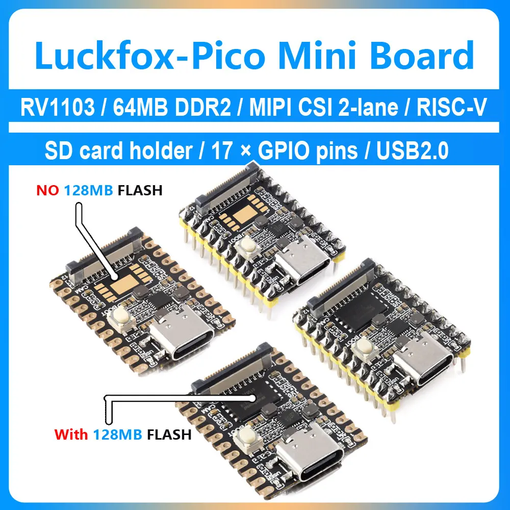 

Luckfox Pico Mini Linux Supper MINI AI Board 64 МБ DDR2 MIPI CSI TF-карта RV1103 Rockchip ARM лучше, чем Raspberry Pi Pico